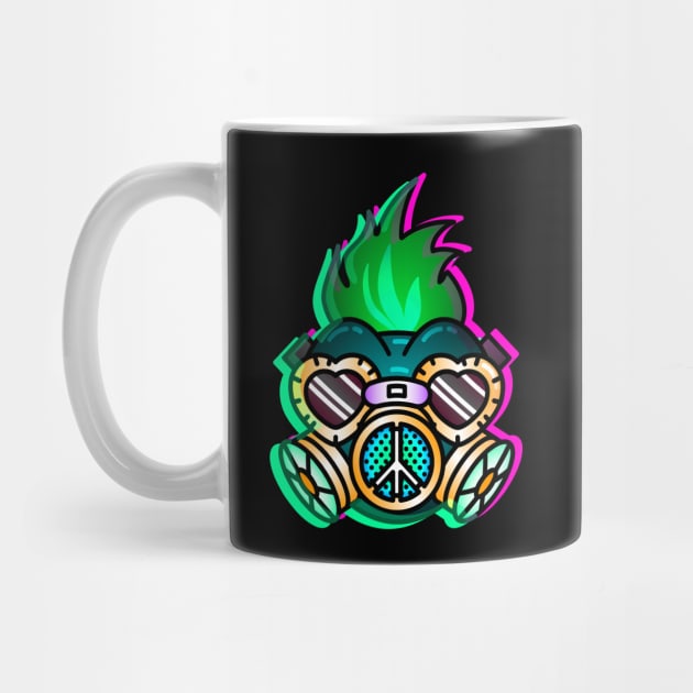 Punky Gas Mask - Green and Purple Ed. by JPenfieldDesigns